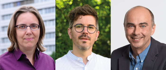 Das Bild zeigt Portraitfotos von Kerstin Bruckmeier, Philipp Ramos-Lobato und Joachim Wolff.