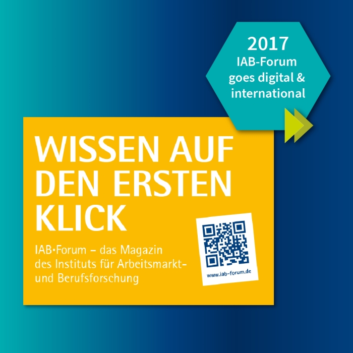 Im Jahr 2017 geht das IAB-Forum online und wird international. Abgebildet ist die Bewerbung mit der Schlagzeile "Wissen auf den ersten Blick".