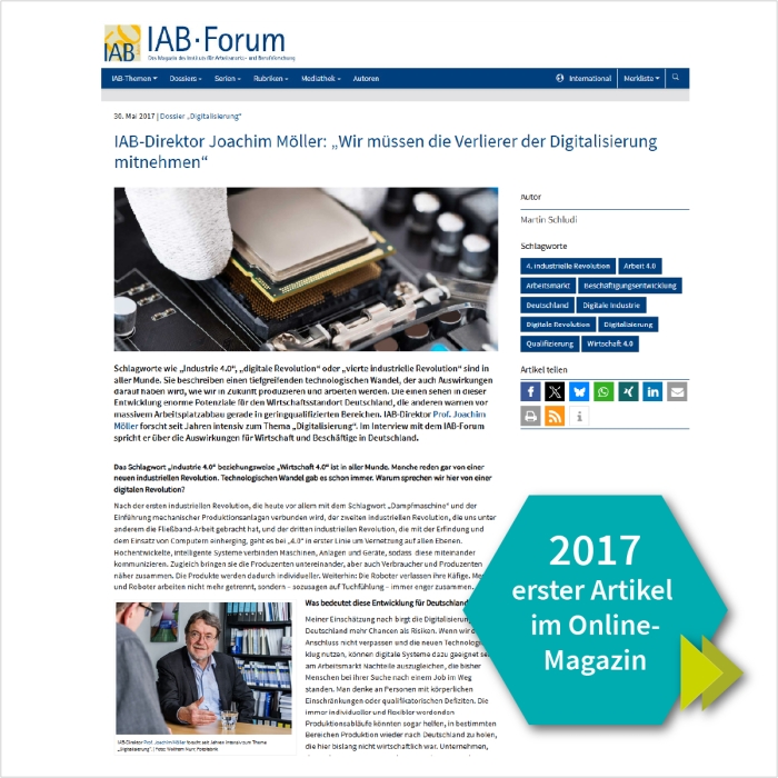 Screenshot des ersten Artikels im Onlinemagazin IAB-Forum aus dem Jahr 2017.