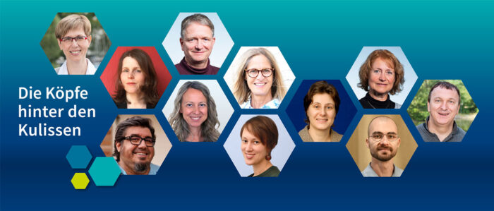 Collage aus Porträt-Bildern der Personen im Redaktionsteam des IAB-Forum.